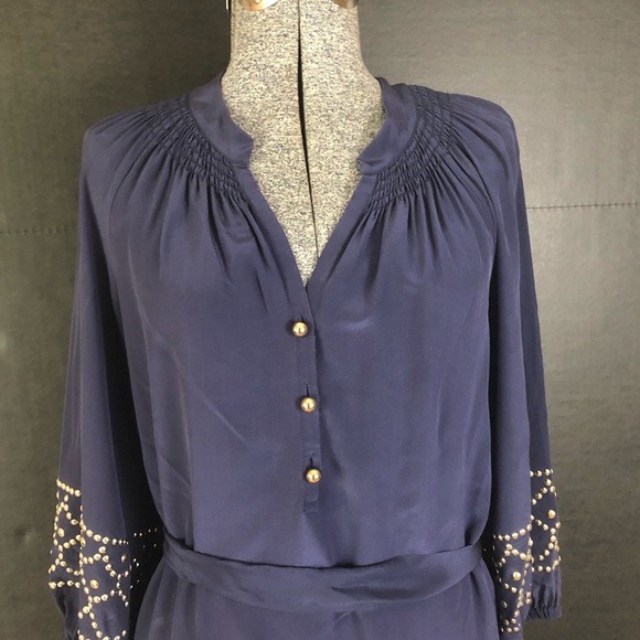 CCO⭐️ Lilly Pulitzer Navy Silk Long Sleeve Dress - Picture 3 of 8